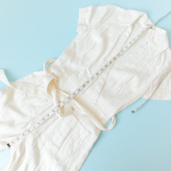 NEW Maeve Anthropologie The Colette Wrap Jumpsuit Striped Linen Womens 0 - Picture 8 of 11